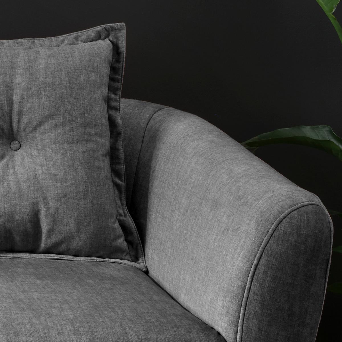 2,5-Sitzer-Sofa Baggio Grau Velours - Buchefarben/Grau, MODERN, Holz/Textil (196/94/103cm) - Livetastic
