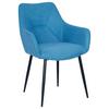 STOL MED ARMSTÖD ELENA -TOP- - turkos/svart, Modern, metall/trä (57/85/60cm) - Mömax