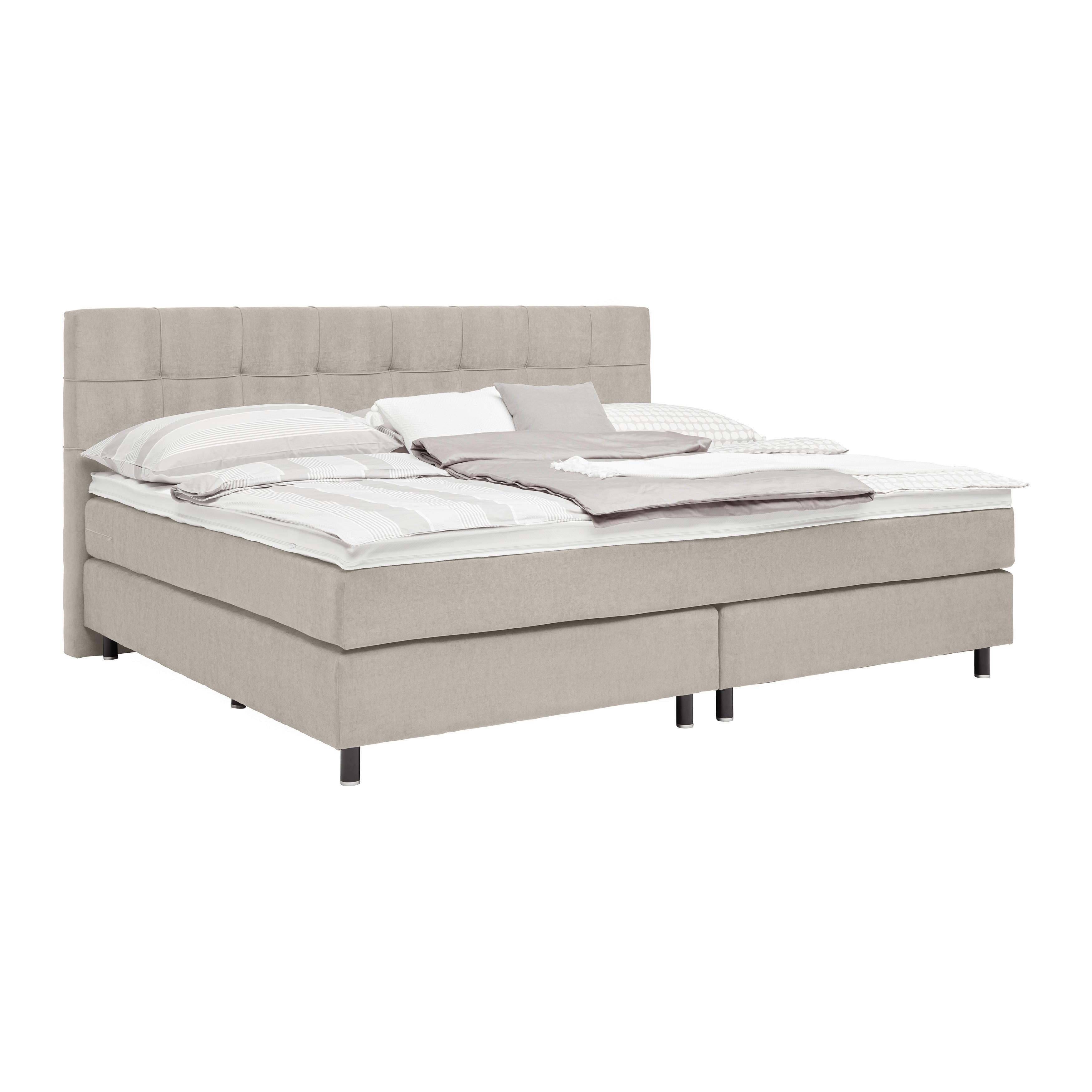 Boxspringbett Primo Taupe ca. 220x200cm - Taupe, KONVENTIONELL, Holz/Holzwerkstoff (220/200cm) - Premium Living