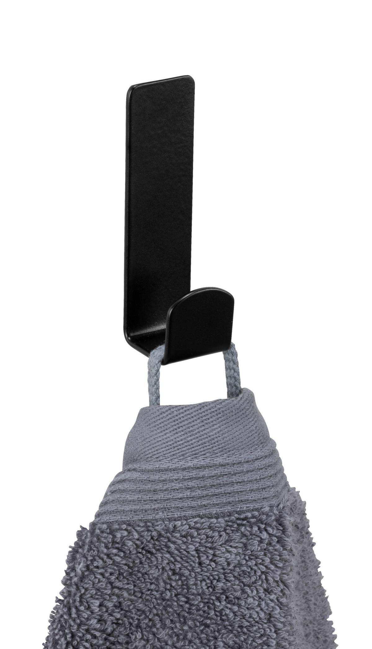 Wandhaken Turbo-Loc Lizan Schwarz - Schwarz, MODERN, Metall (2/7/2cm) - Mömax