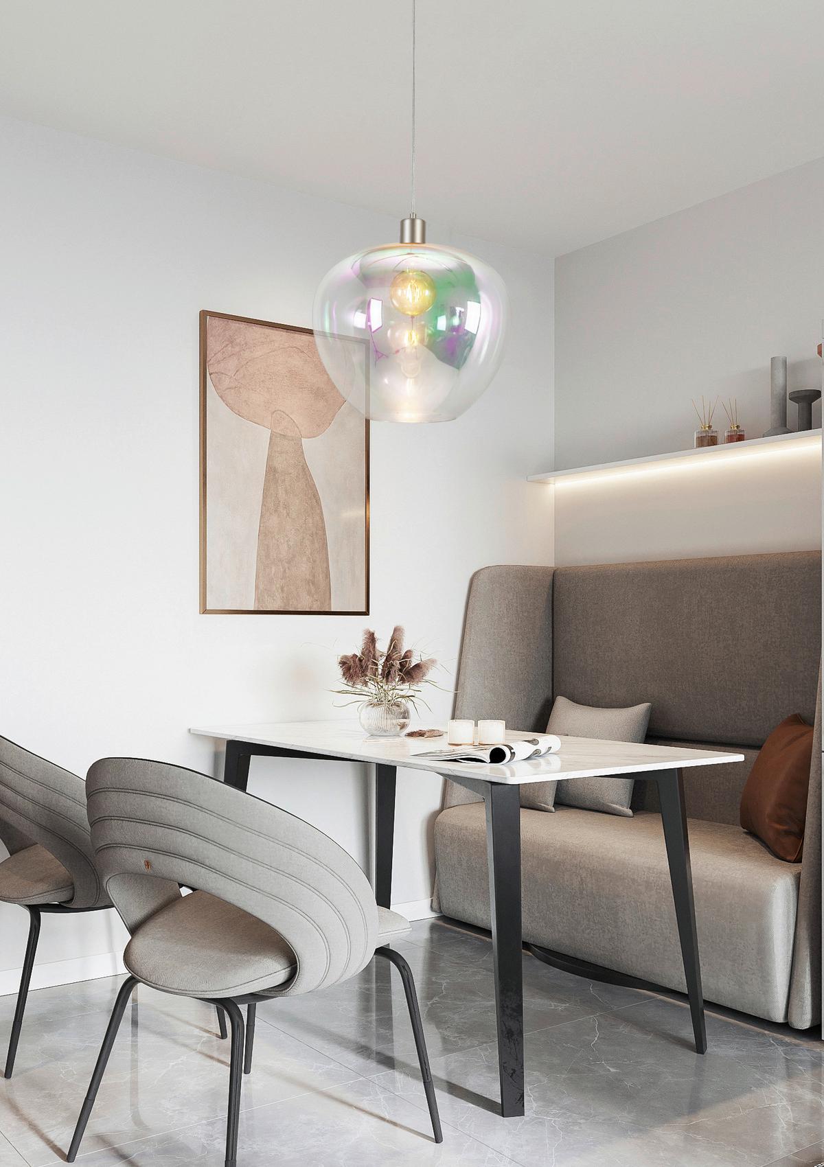 Hängeleuchte Reni Champagnerfarben max.120 Watt - Champagner/Transparent, MODERN, Glas/Kunststoff (86/18/120cm)