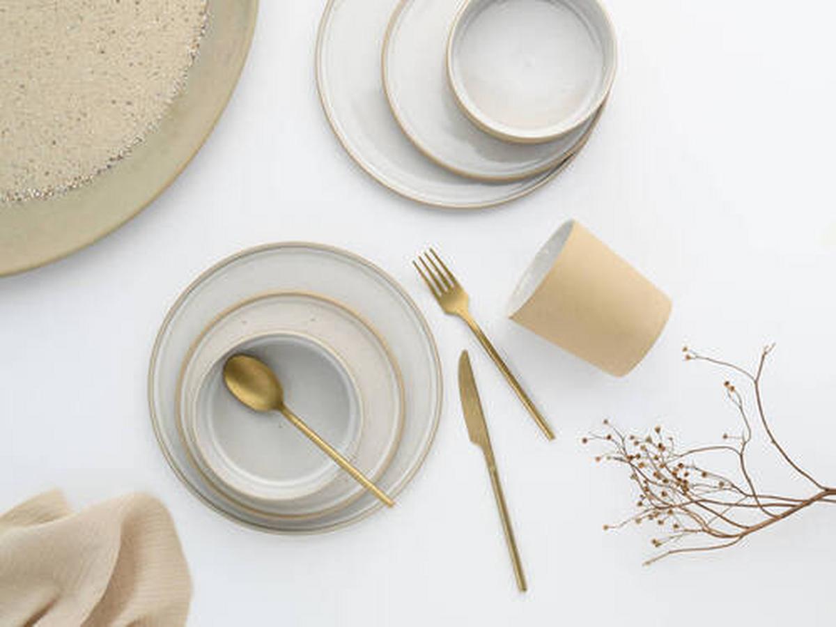 Kombinirani Servis Futuro White Sand, 16-Delni Set - bela/peščene barve, Trend, keramika - Creatable