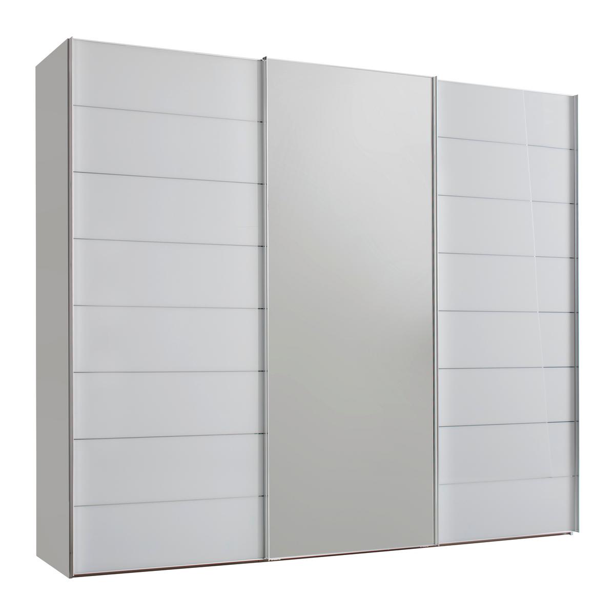 Schwebetürenschrank Sonate Como in Grau - Chromfarben/Grau, Glas/Holzwerkstoff (298/222/68cm) - Premium Living