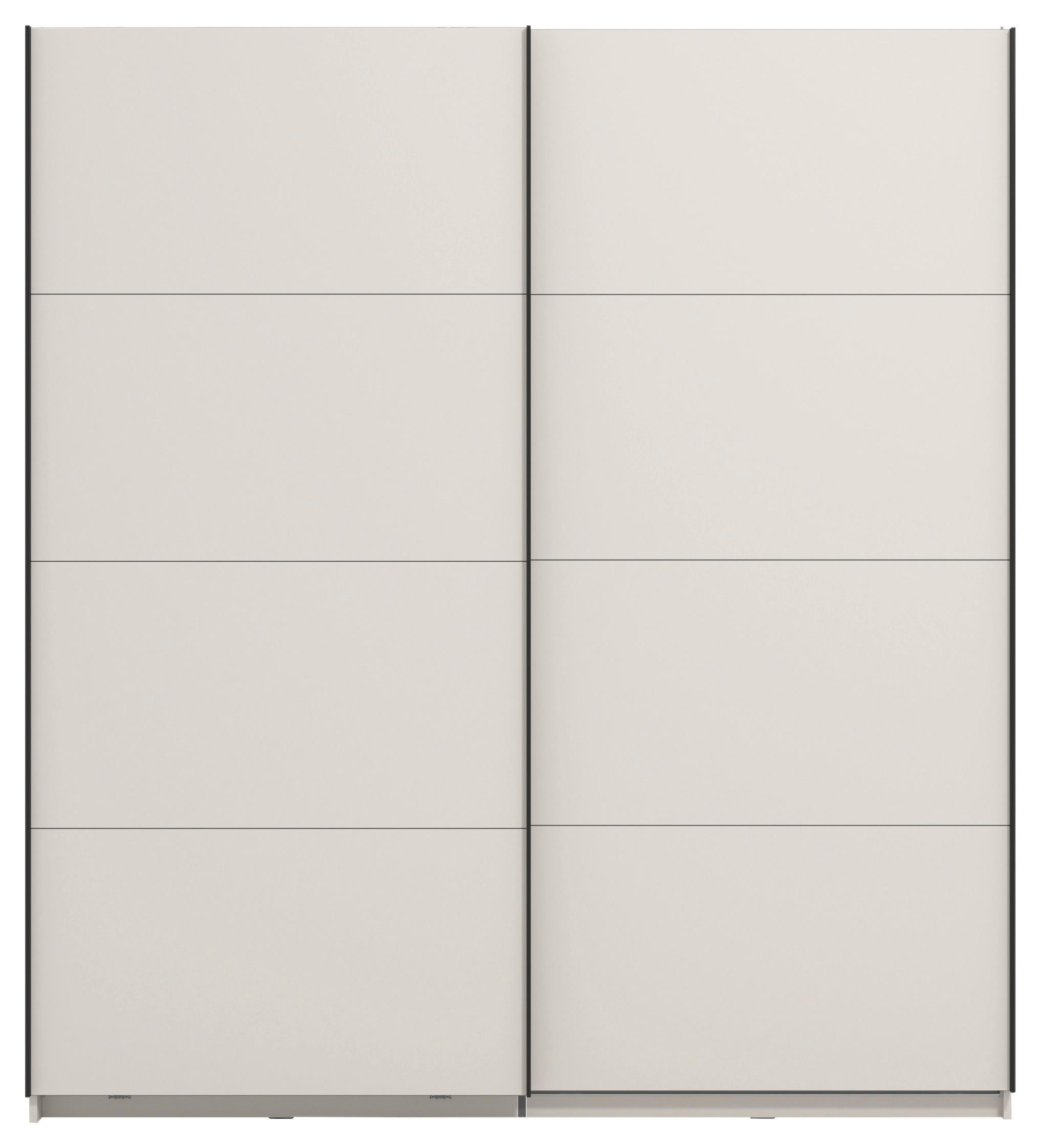GARDEROB MED SKJUTDÖRRAR GARD 200 -TOP- - svart/kashmir, Klassisk, metall/trämaterial (195/217/61cm) - Mömax