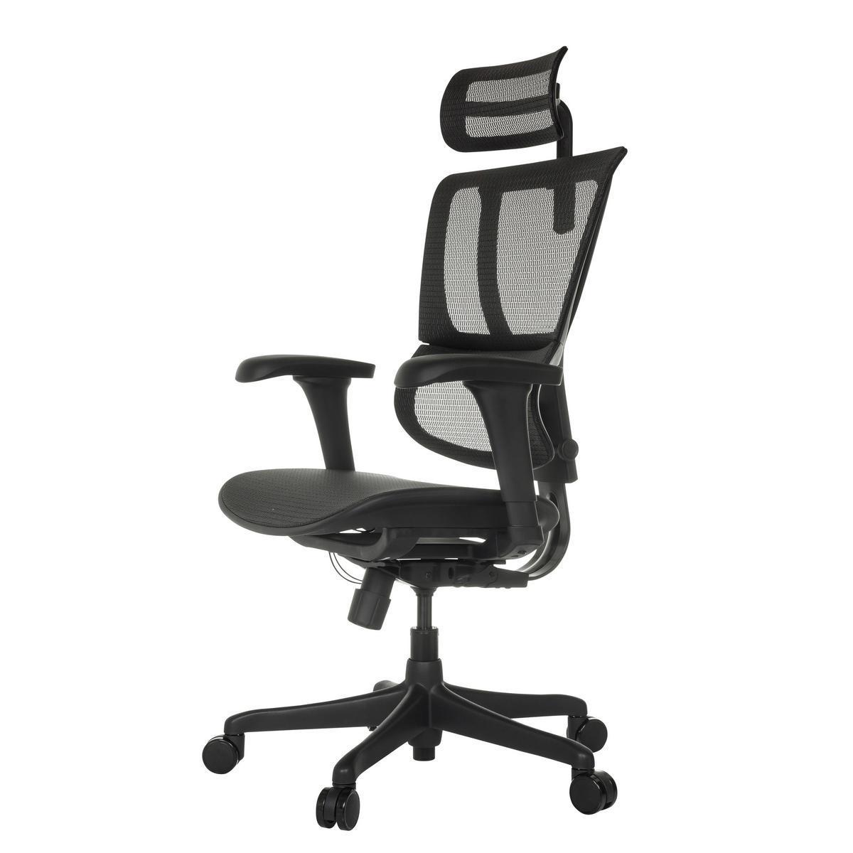 Drehstuhl Ergohuman Slim Eco M Gen2 Schwarz - Schwarz, MODERN, Kunststoff/Textil (69/112 - 134/63cm) - MID.YOU