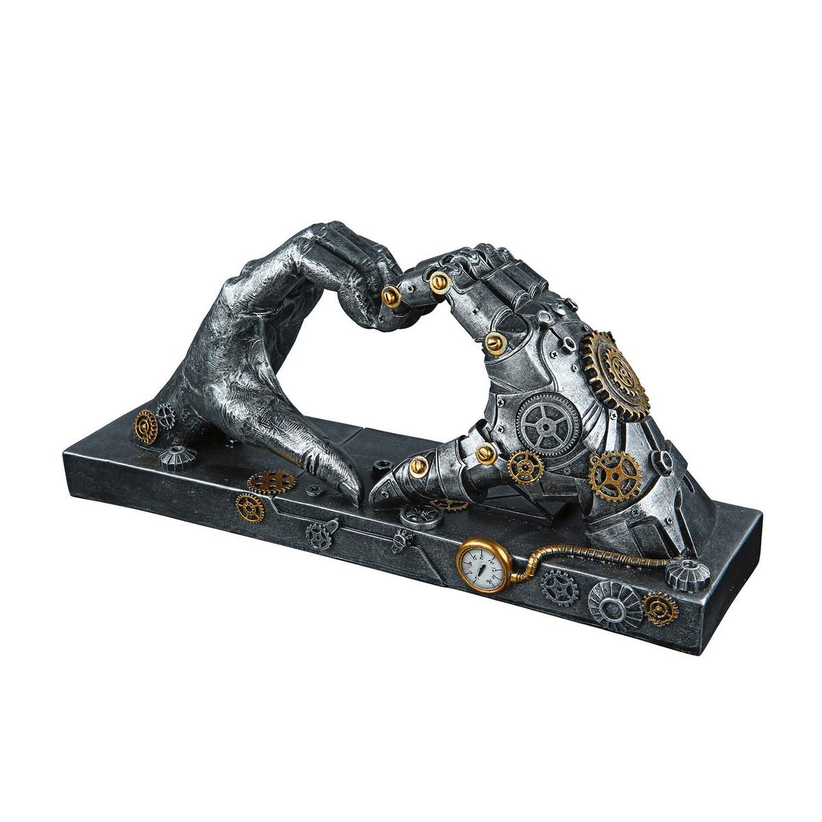 Skulptur Silberfarben - Silberfarben, Basics, Kunststoff (35/16/9,5cm)