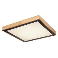 Stropna Led-svetilka Bruno, S Sijalko - črna/bela, Natur, kovina/umetna masa (39/39/9cm) - Globo