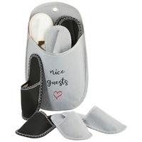 Set papuci musafiri Nice Guests - gri deschis/alb, Konventionell, textil (35-45null) - Modern Living