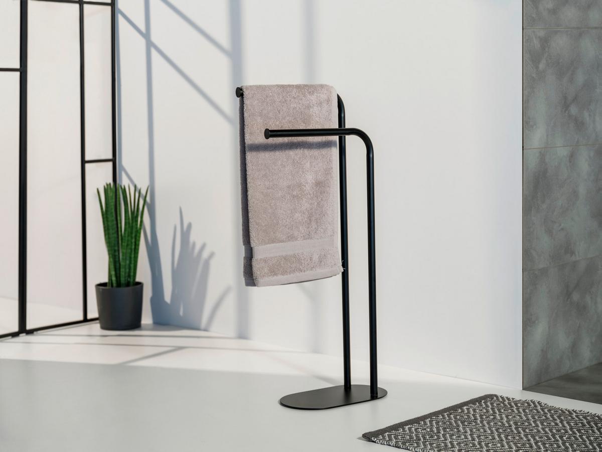 Suport pentru prosop Levante - negru, Modern, metal (30/79/17cm) - Wenko