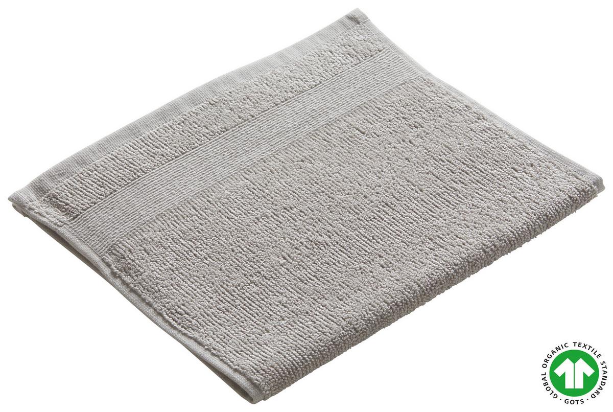 Gästetuch Bio Hanna in Grau ca. 30x50cm - Grau, Natur, Textil (30/50cm) - ecoTree