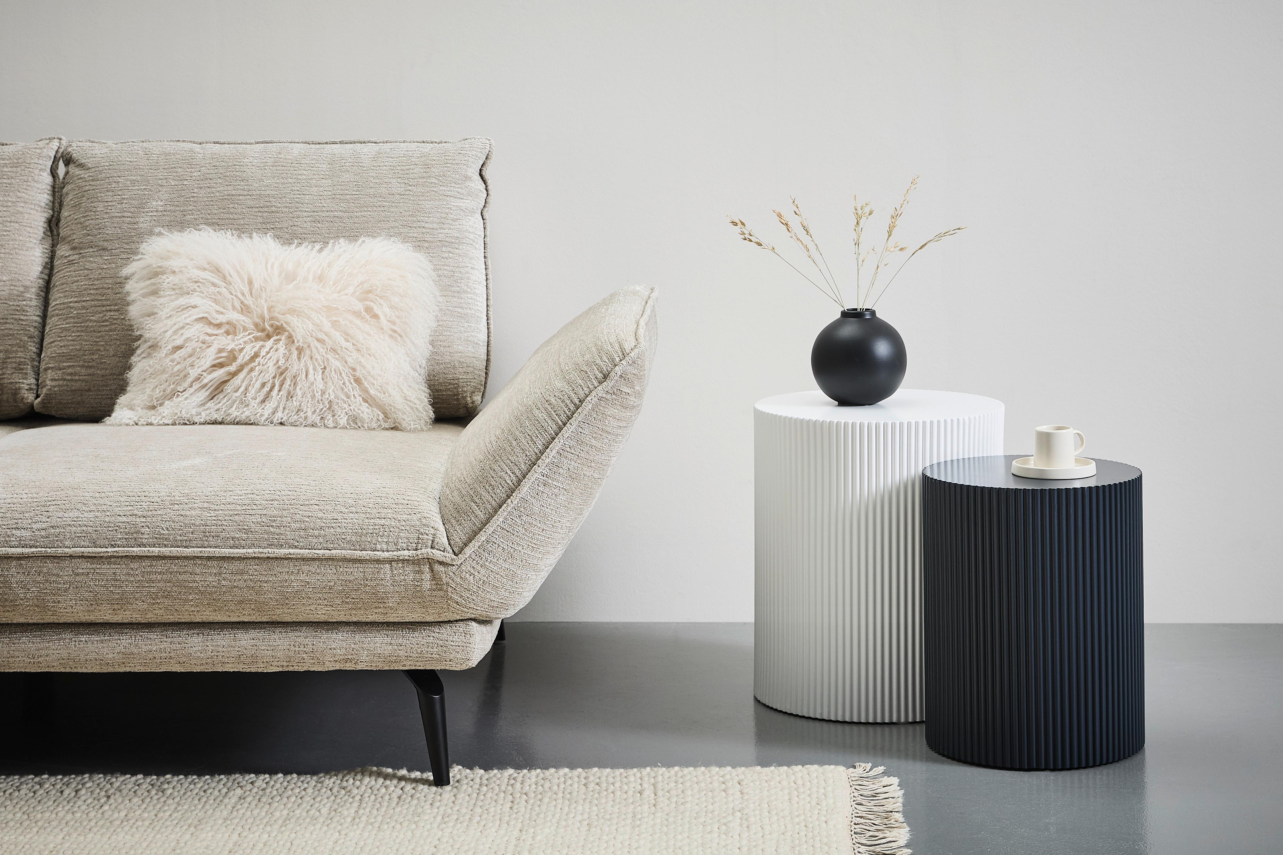 ZESTAW STOLIKÓW BOCZNYCH SELINA - czarny/biały, Trend, materiał drewnopochodny (32,5-40/32,5-40/40-46cm) - Xora