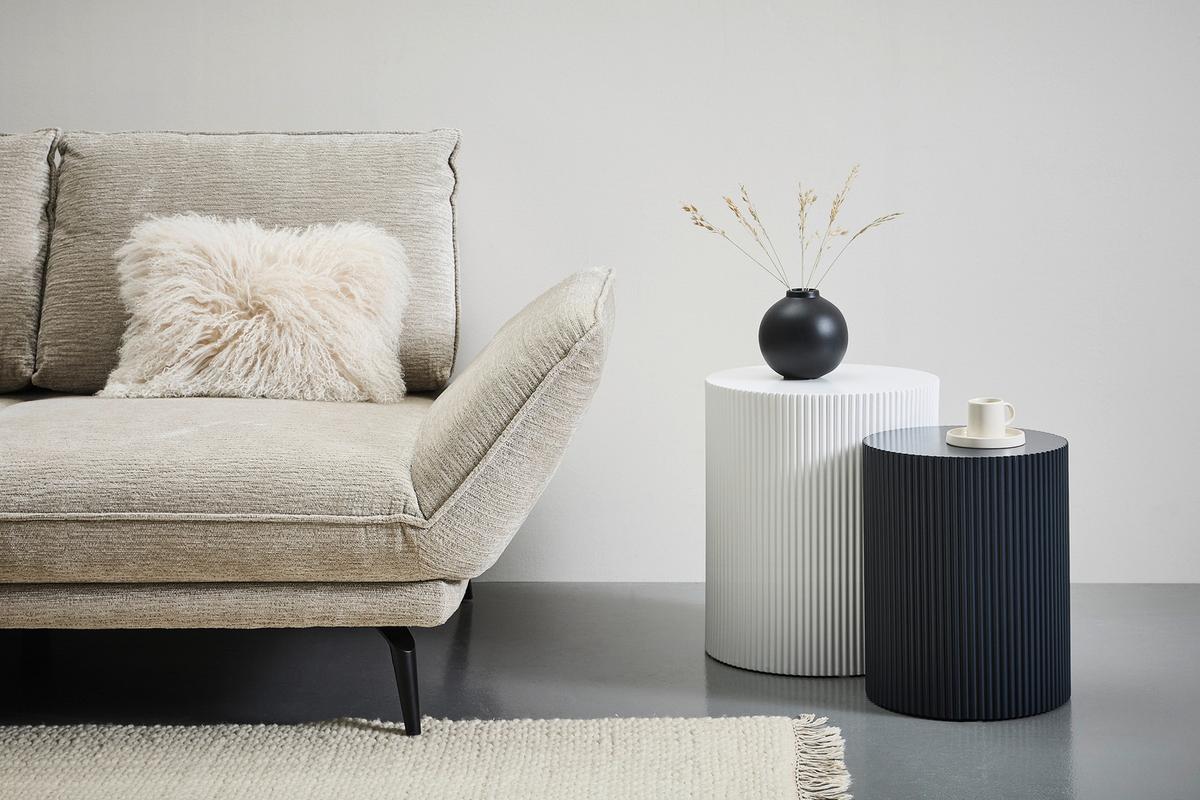 ZESTAW STOLIKÓW BOCZNYCH SELINA - czarny/biały, Trend, materiał drewnopochodny (32,5-40/32,5-40/40-46cm) - Xora