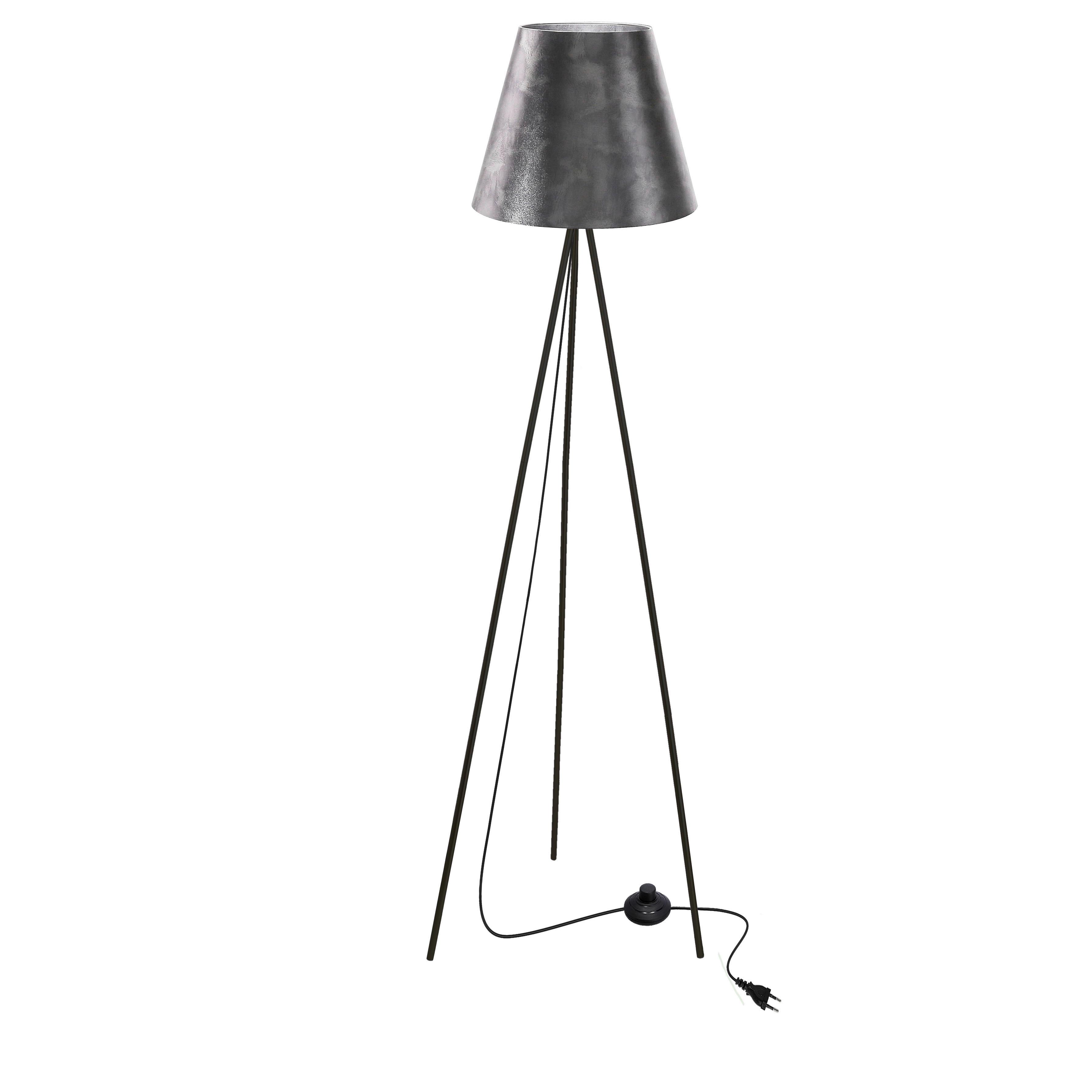 Podna Svjetiljka Platino - srebrne boje/crna, Konvencionalno, metal/plastika (48/48/150cm)