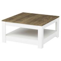 Couchtisch Athena ca. 89x89x45 cm Weiß/Walnuss - Walnussfarben/Weiß, Design, Holzwerkstoff (89/89/45cm) - Livetastic