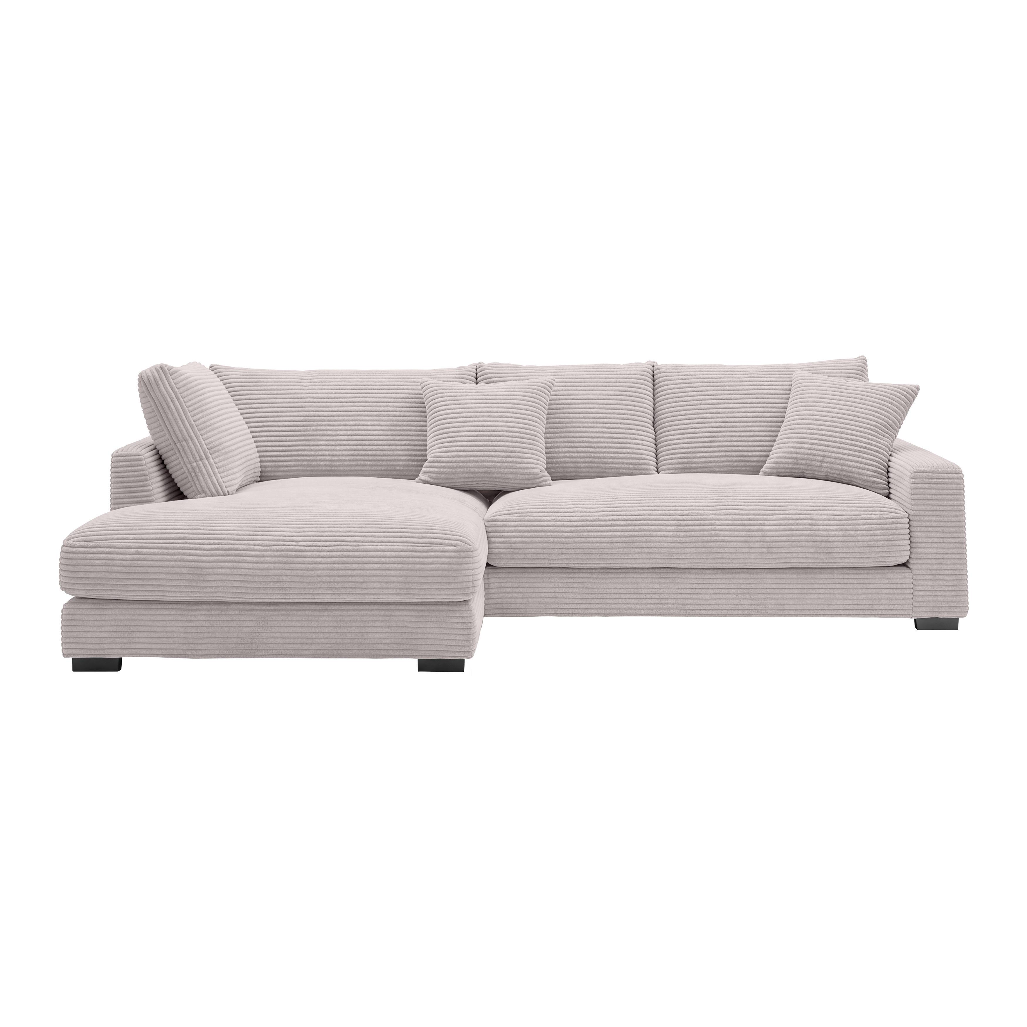 Ecksofa Pedro Rosa - Schwarz/Rosa, MODERN, Kunststoff/Textil (190/300cm) - Mömax