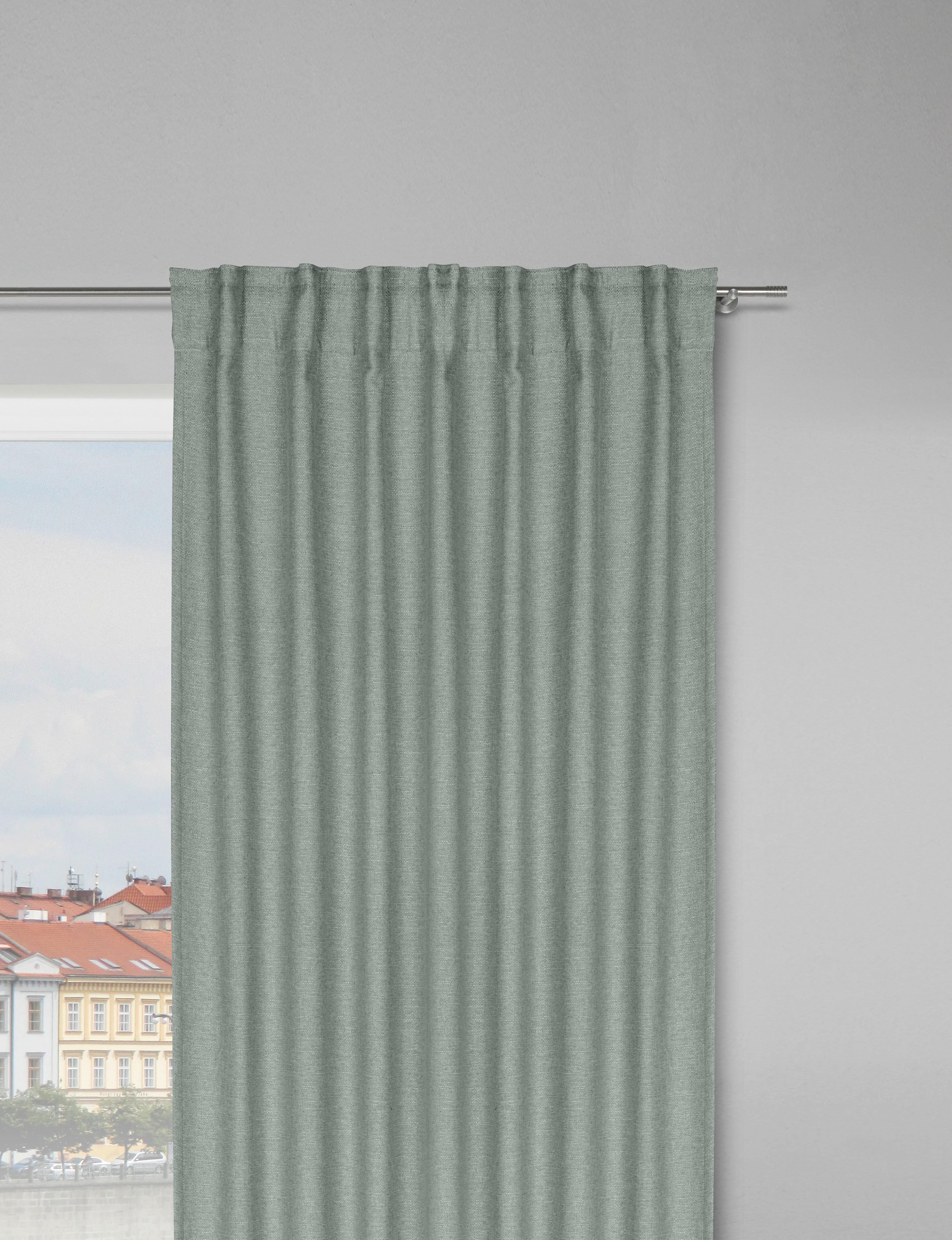Wärmeschutzvorhang Alfi in Grün ca. 135x255cm - Grün, KONVENTIONELL, Textil (135/255cm) - Modern Living