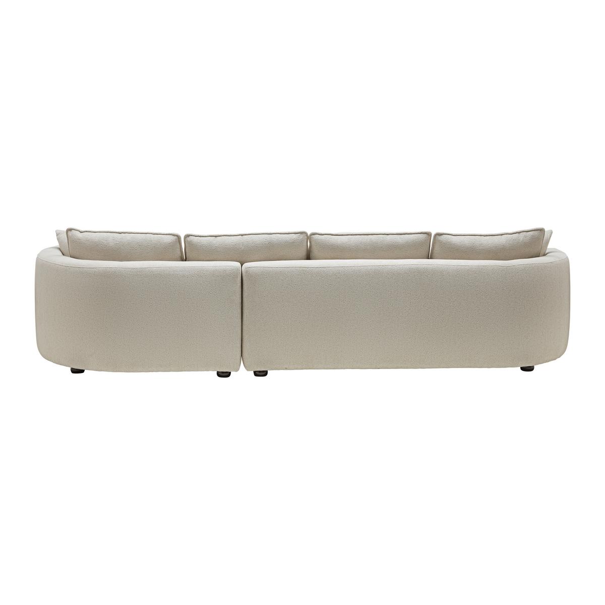 Wohnlandschaft Nilas Creme Webstoff - Weiss/Greige, Modern, Holz/Textil (335/65/154cm) - Bessagi Home