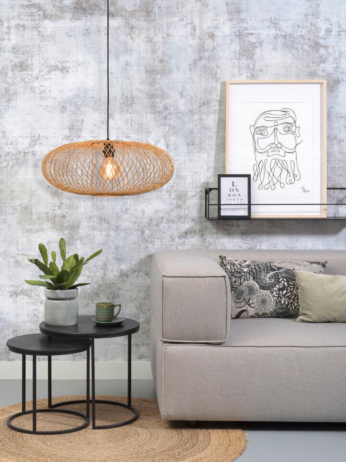 Viseča Svetilka Cango, Bambus - svetlo rjava, Natur, naravni materiali (63/40cm) - Good & Mojo