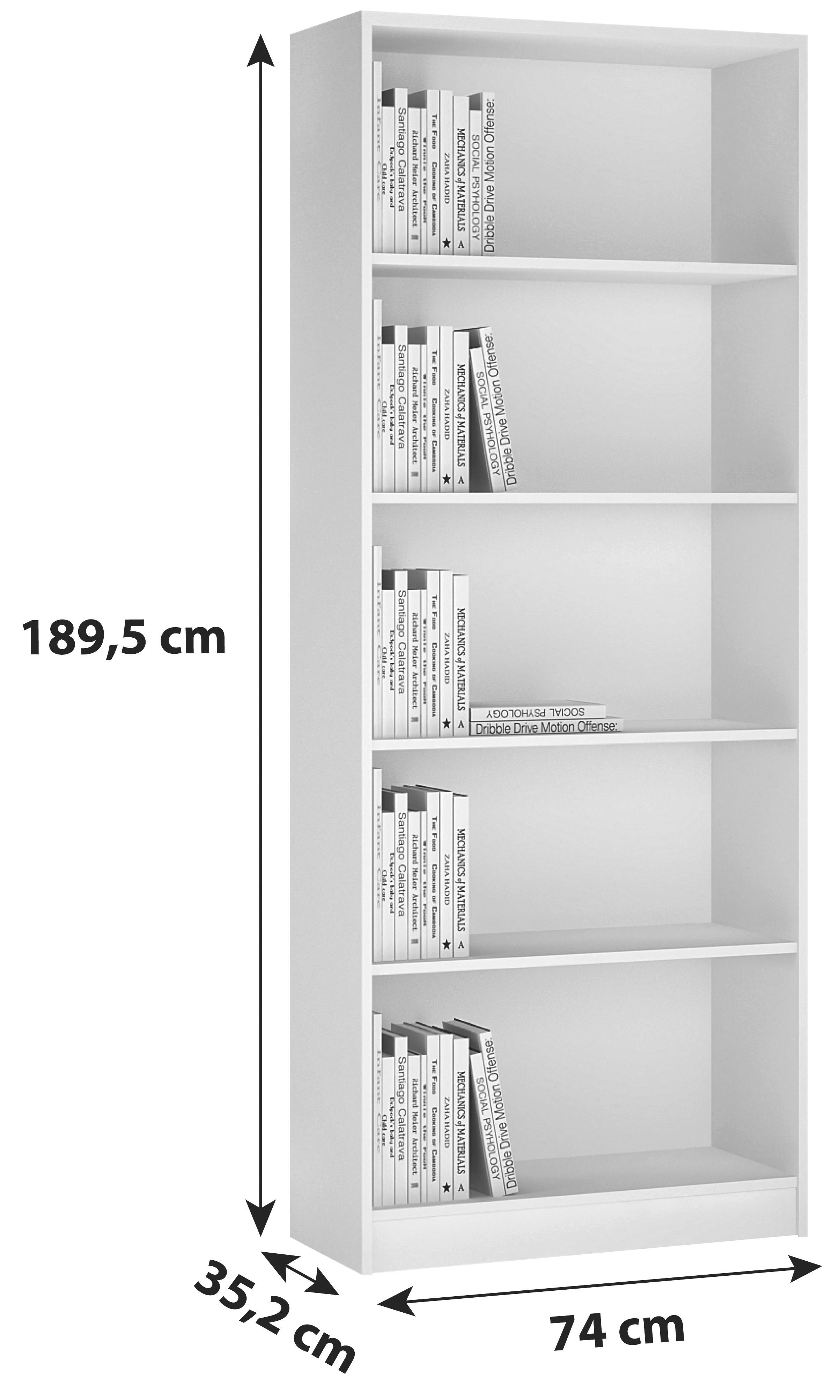 Etajeră 4 You - alb, Modern, lemn (74/189,5/35,2cm) - Modern Living