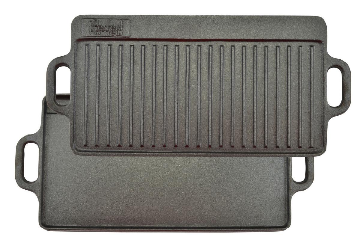 Öntöttvas Grill-lap Perfect Home - fekete, fém