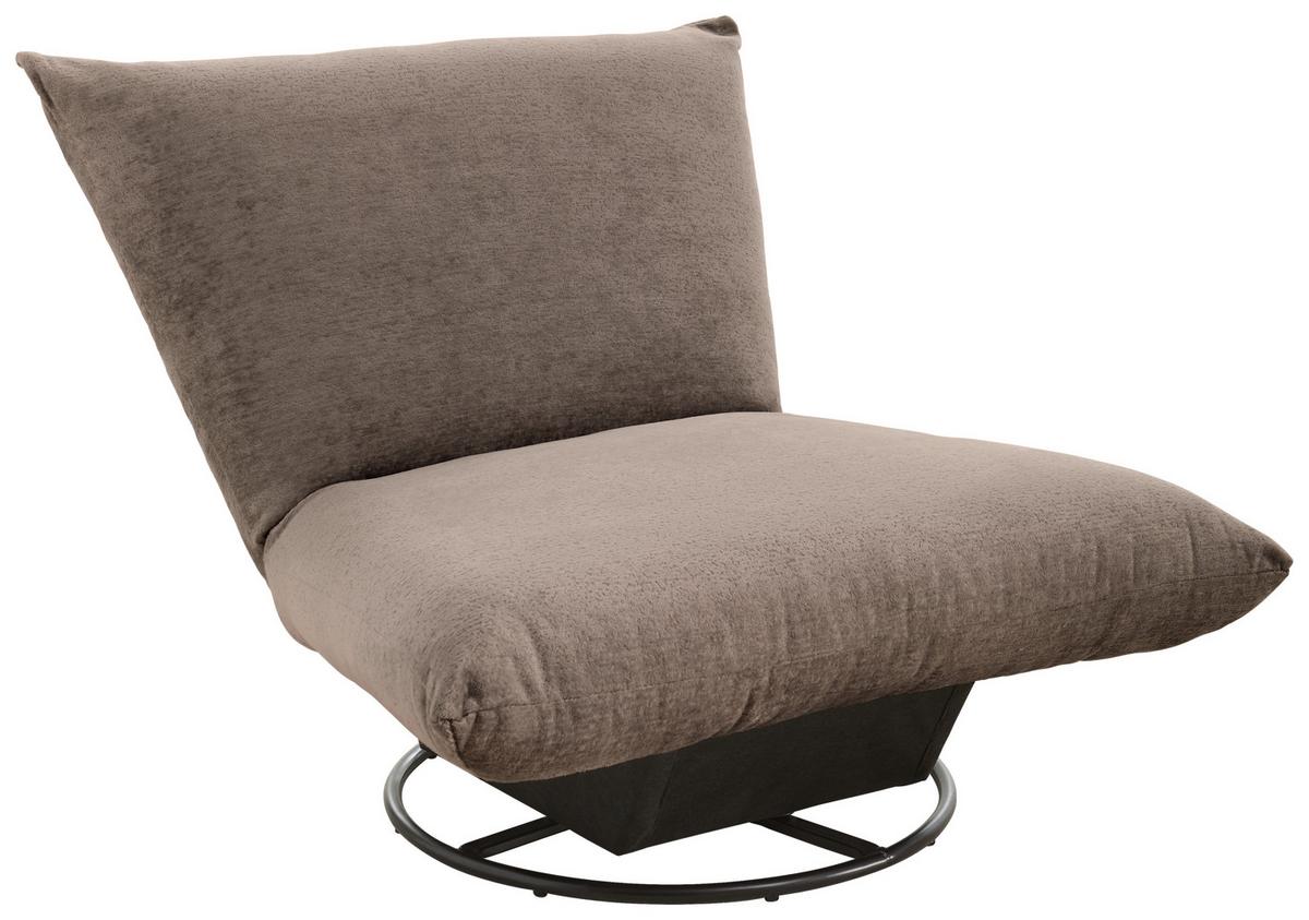 Relaxsessel Cremona Dunkelbraun - Dunkelbraun/Schwarz, Design, Textil/Metall (100/78/96cm) - Livetastic