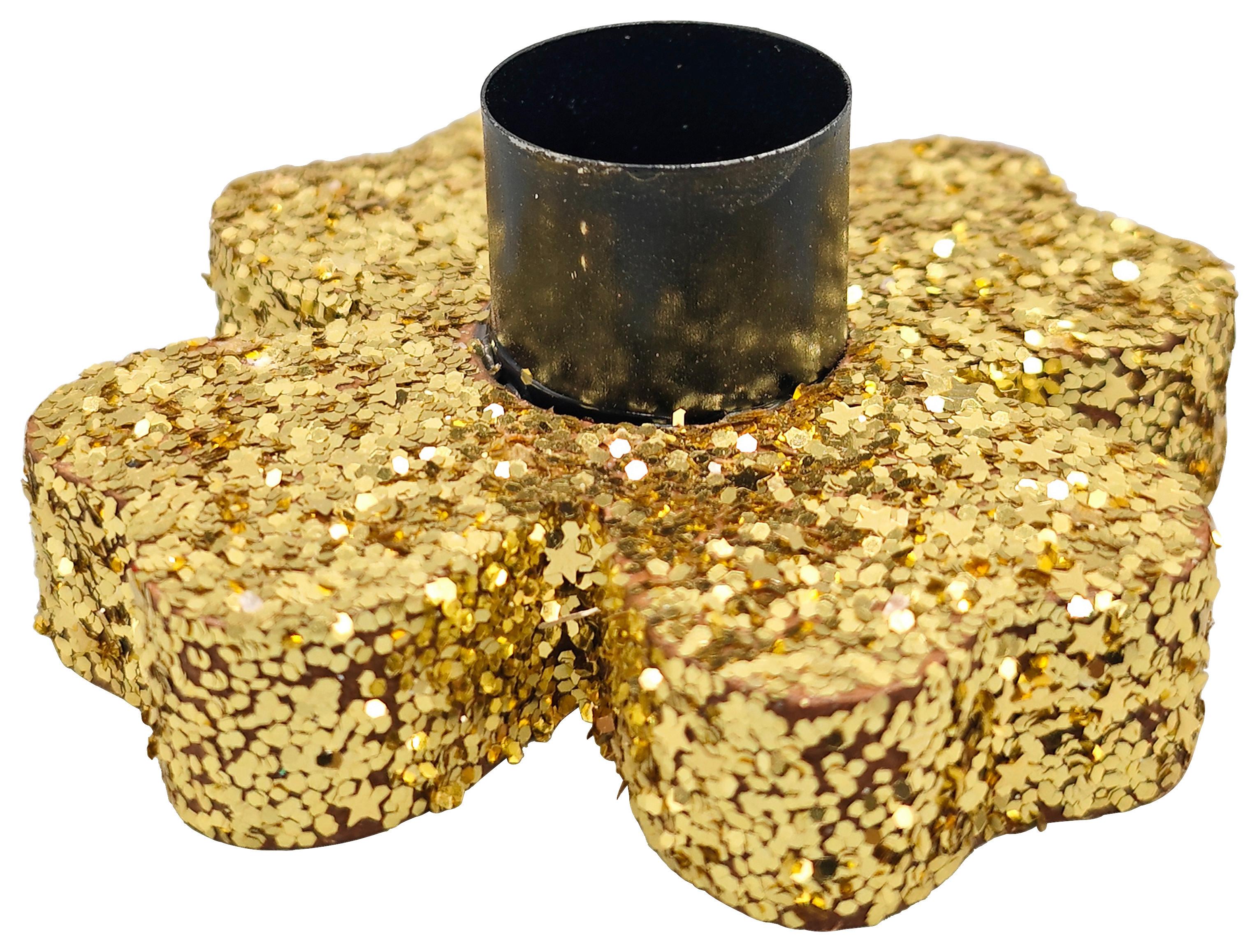 Kerzenhalter Goldie Schwarz/Goldfarben - Goldfarben/Schwarz, KONVENTIONELL, Holzwerkstoff (8/3,5/8cm) - Mömax