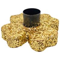 Kerzenhalter Goldie Schwarz/Goldfarben - Goldfarben/Schwarz, KONVENTIONELL, Holzwerkstoff (8/3,5/8cm) - Mömax