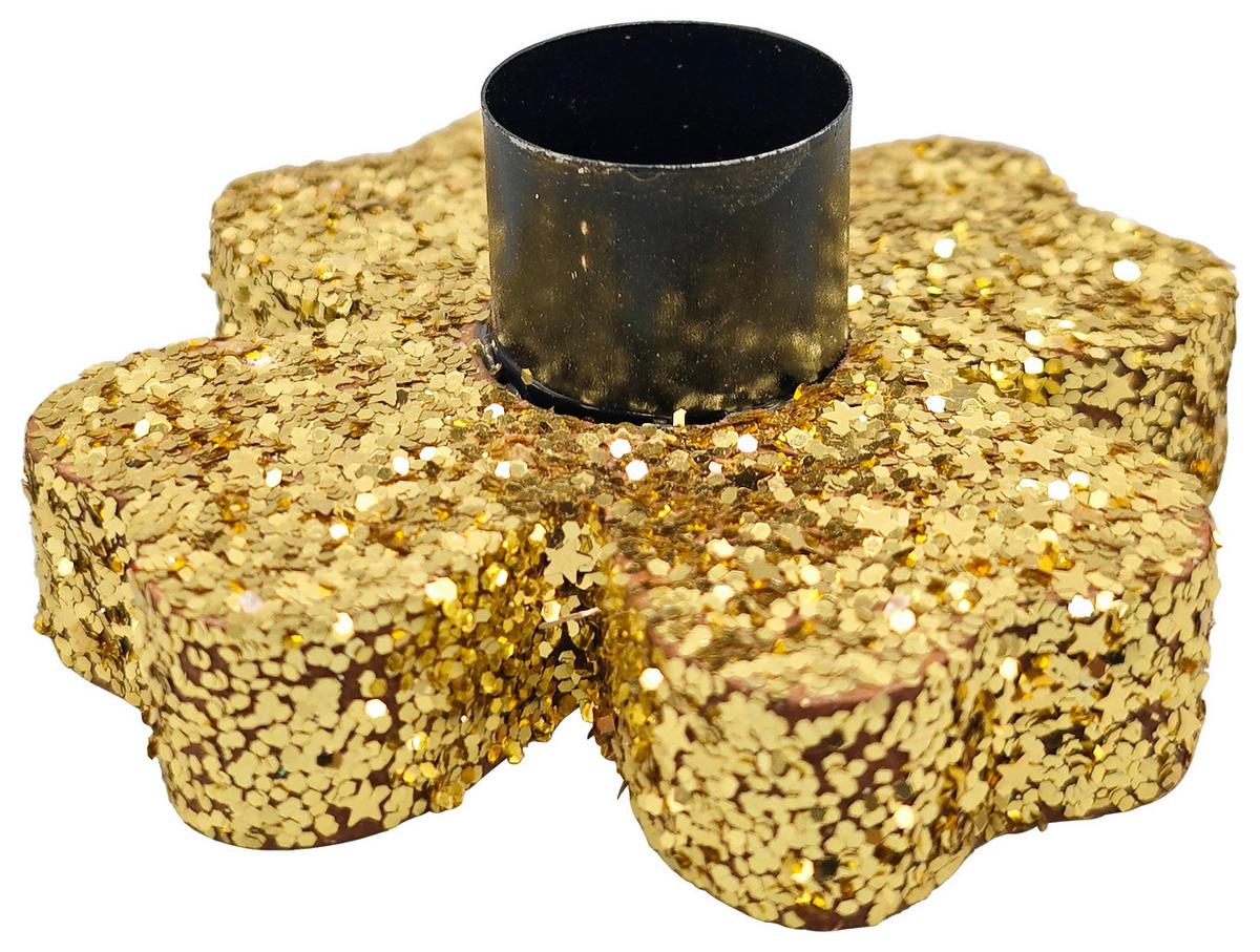 Kerzenhalter Goldie Schwarz/Goldfarben - Goldfarben/Schwarz, KONVENTIONELL, Holzwerkstoff (8/3,5/8cm) - Mömax