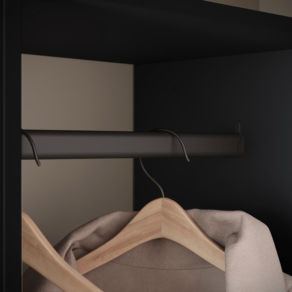Garderobe Dino ca. 90x190 cm Schwarz - Schwarz, Trend, Holzwerkstoff (90/190/33cm) - MID.YOU