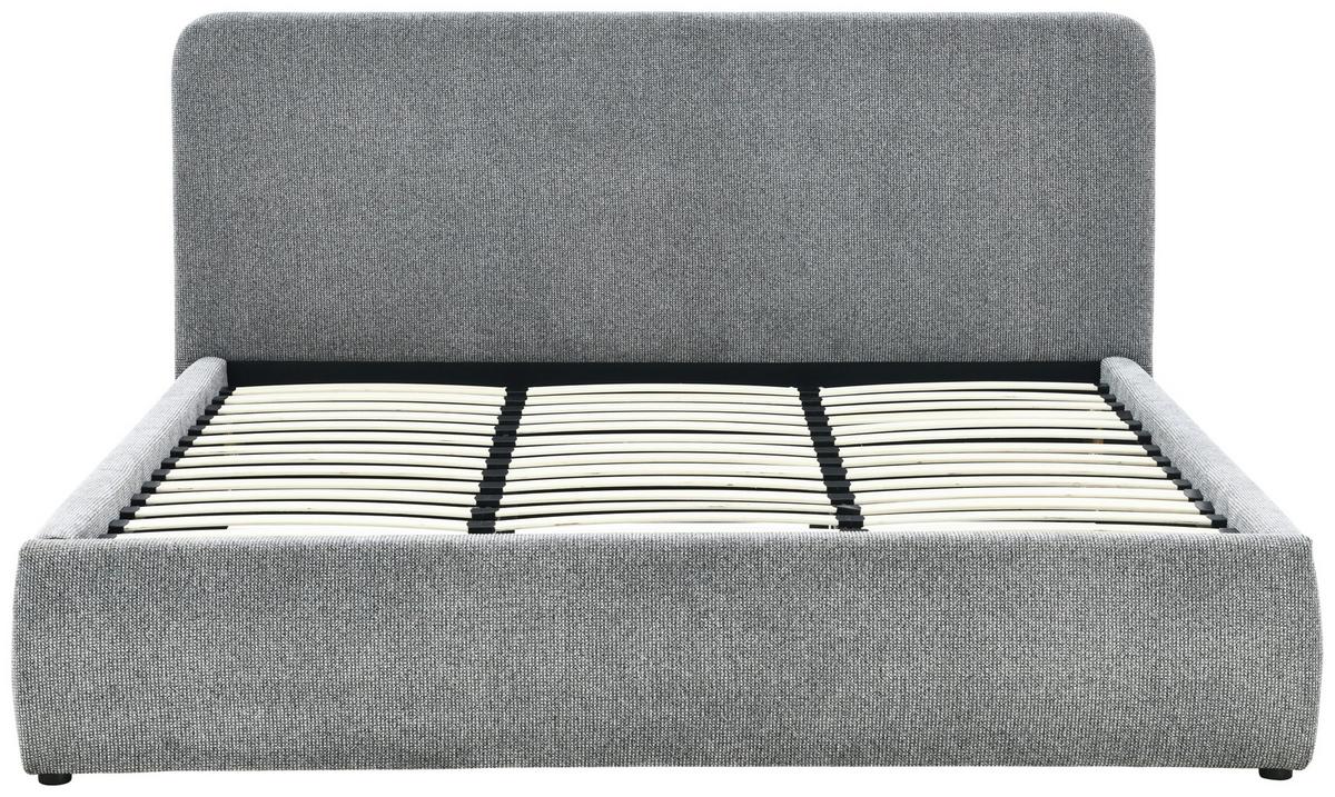 Oblazinjena Postelja Kora, Siva, 180x200cm - siva/črna, Design, kovina/umetna masa (204/116/218cm) - MID.YOU