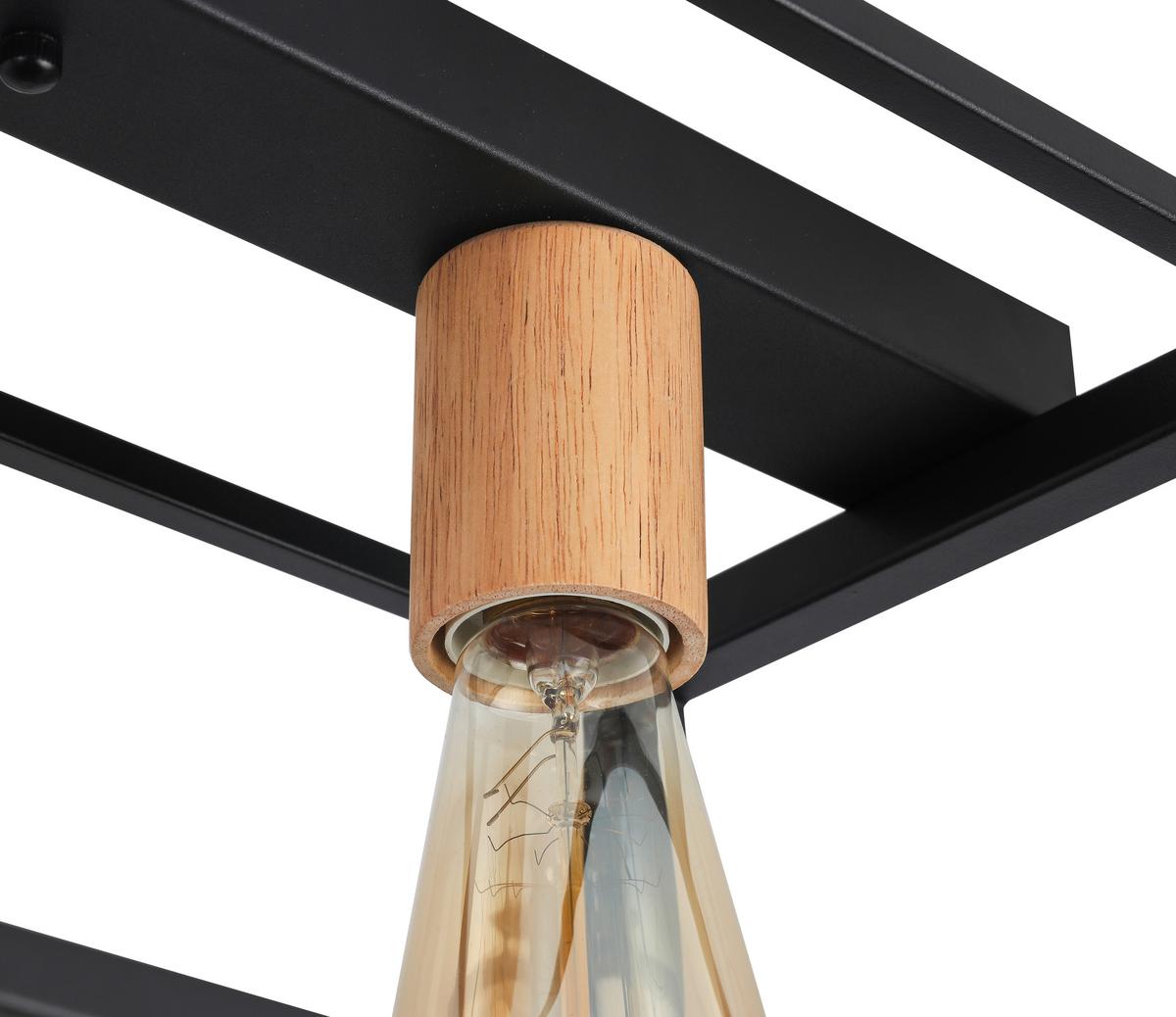 LAMPA SUFITOWA MARTINEK - czarny, Modern, metal/drewno (65/20/22,5cm) - Bessagi Home