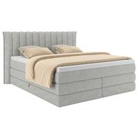 Boxspringbett Lina Hellgrau ca. 200x200cm - Hellgrau, KONVENTIONELL, Holz/Holzwerkstoff (200/200cm) - Premium Living