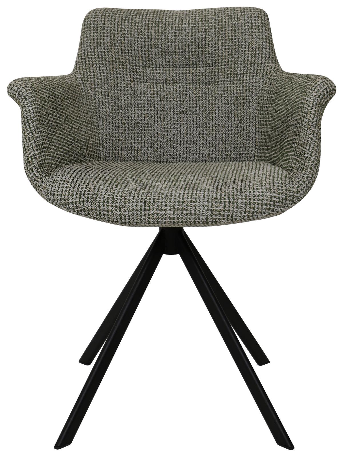 KRZESŁO Z PODŁOKIETNIKAMI PESCARA - zielony/czarny, Design, metal/tkanina (60/80/60cm) - Venda