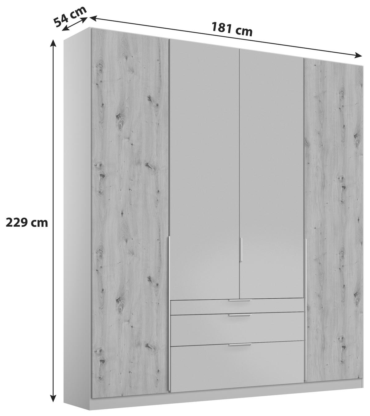 Ormar S Klasičnim Vratima Alabama - hrast Artisan/svijetlo siva, Moderno, drvni materijal (181/229/54cm) - Modern Living