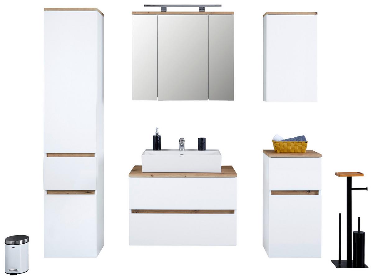 Bază cu lavoar Marbella - alb, Modern, ceramică/material pe bază de lemn (80/64,5/47cm)