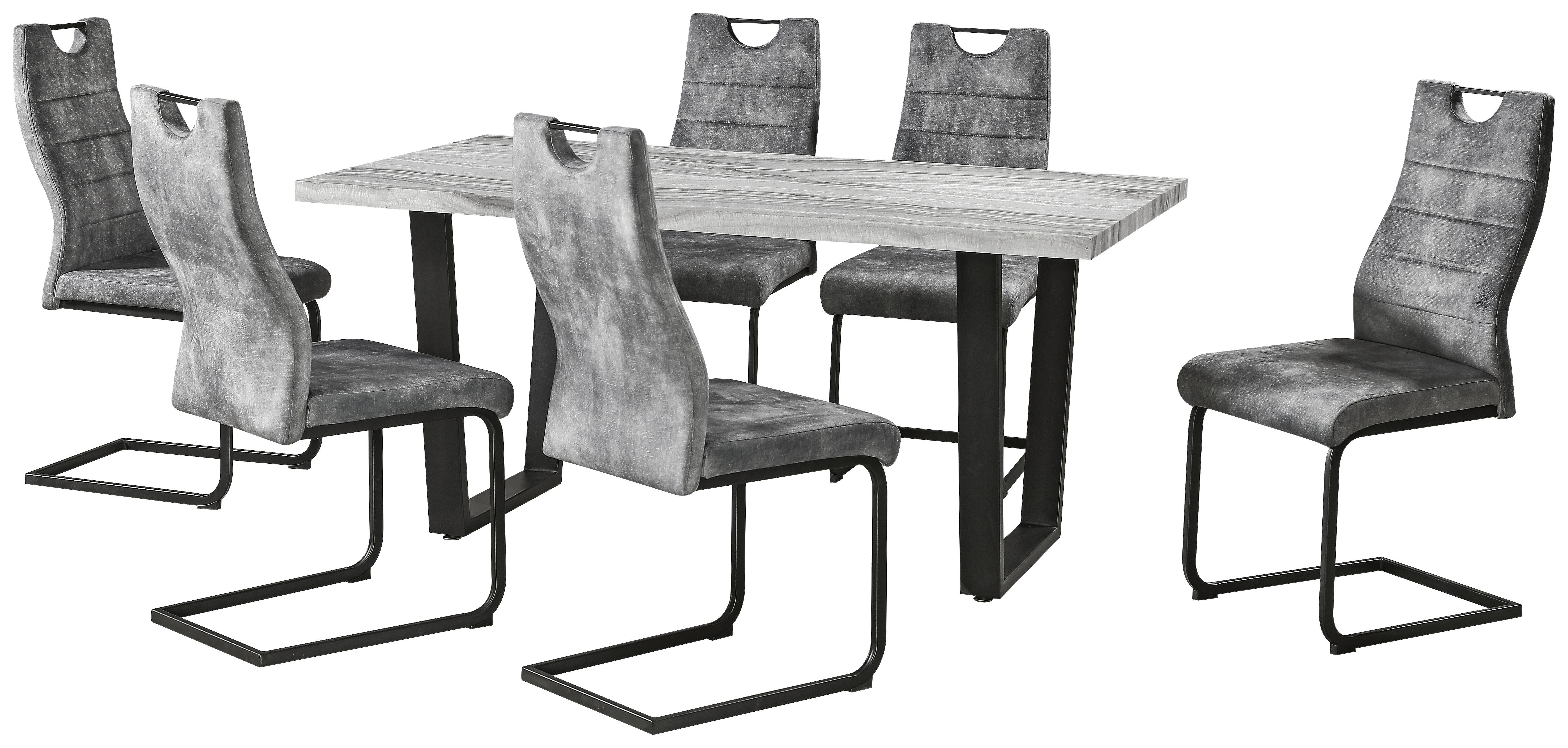 Jedilna Garnitura Melbourne - siva/črna, Moderno, kovina/tekstil (160/75/90cm) - Mömax