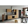 Küchenblock Sorrento mit Geräten ca. 270 cm Eichefarben - Chromfarben/Schieferfarben, MODERN, Holzwerkstoff/Metall (270cm) - Held