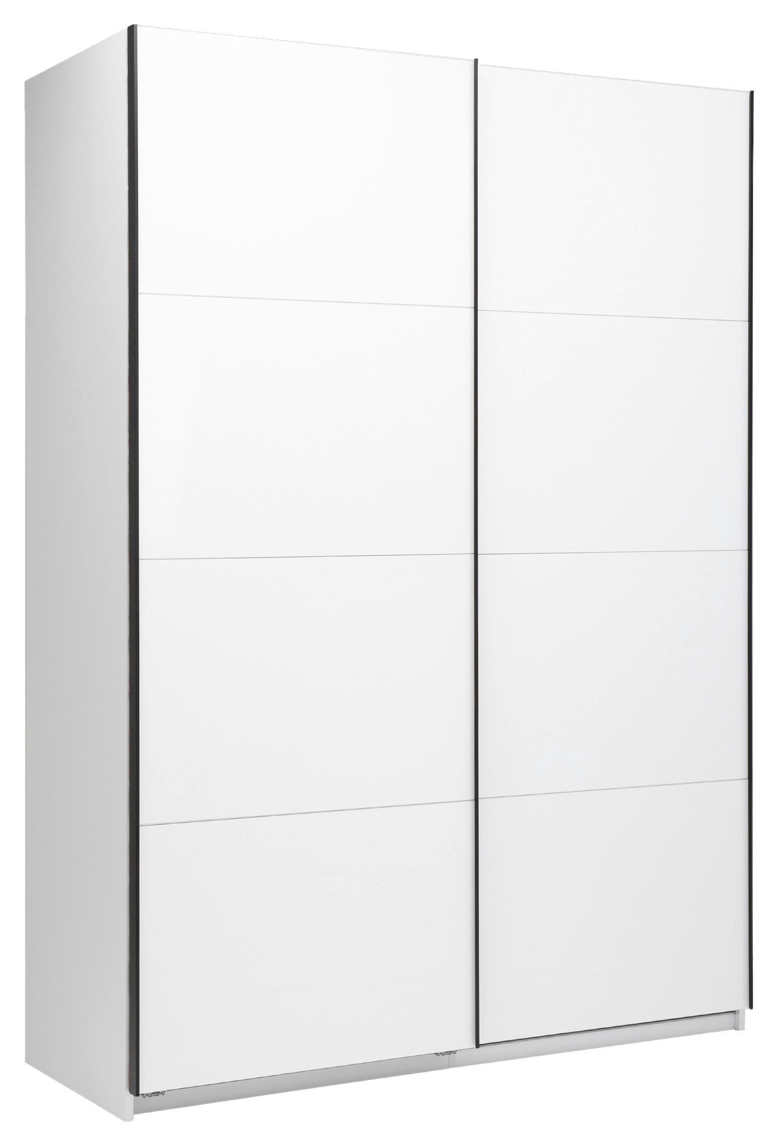 Omara Z Drsnimi Vrati Family, Bela, Visoki Sijaj - črna/bela, Moderno, kovina/leseni material (150/212/62cm) - Mömax