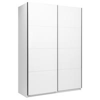 Schwebetürenschrank Family Weiß - Weiß Hochglanz/Schwarz, MODERN, Holzwerkstoff/Metall (150/212/62cm) - Mömax