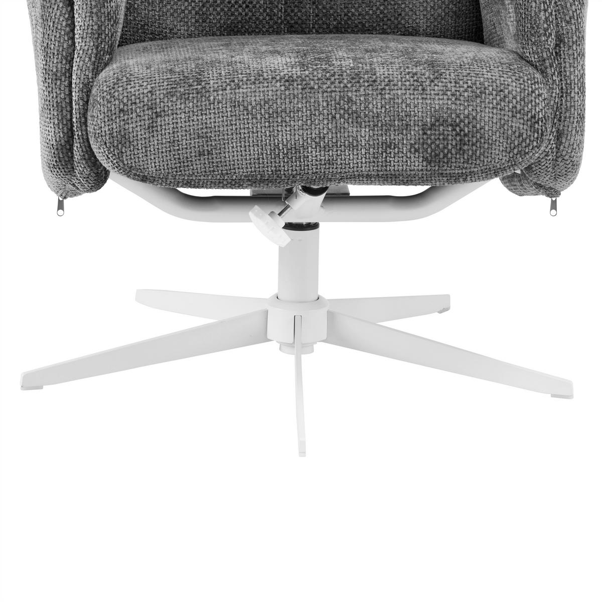 RELAXSESSEL STAR - Weiss/Graphitfarben, Modern, Textil/Metall (72/107-95/86-110cm) - Mömax