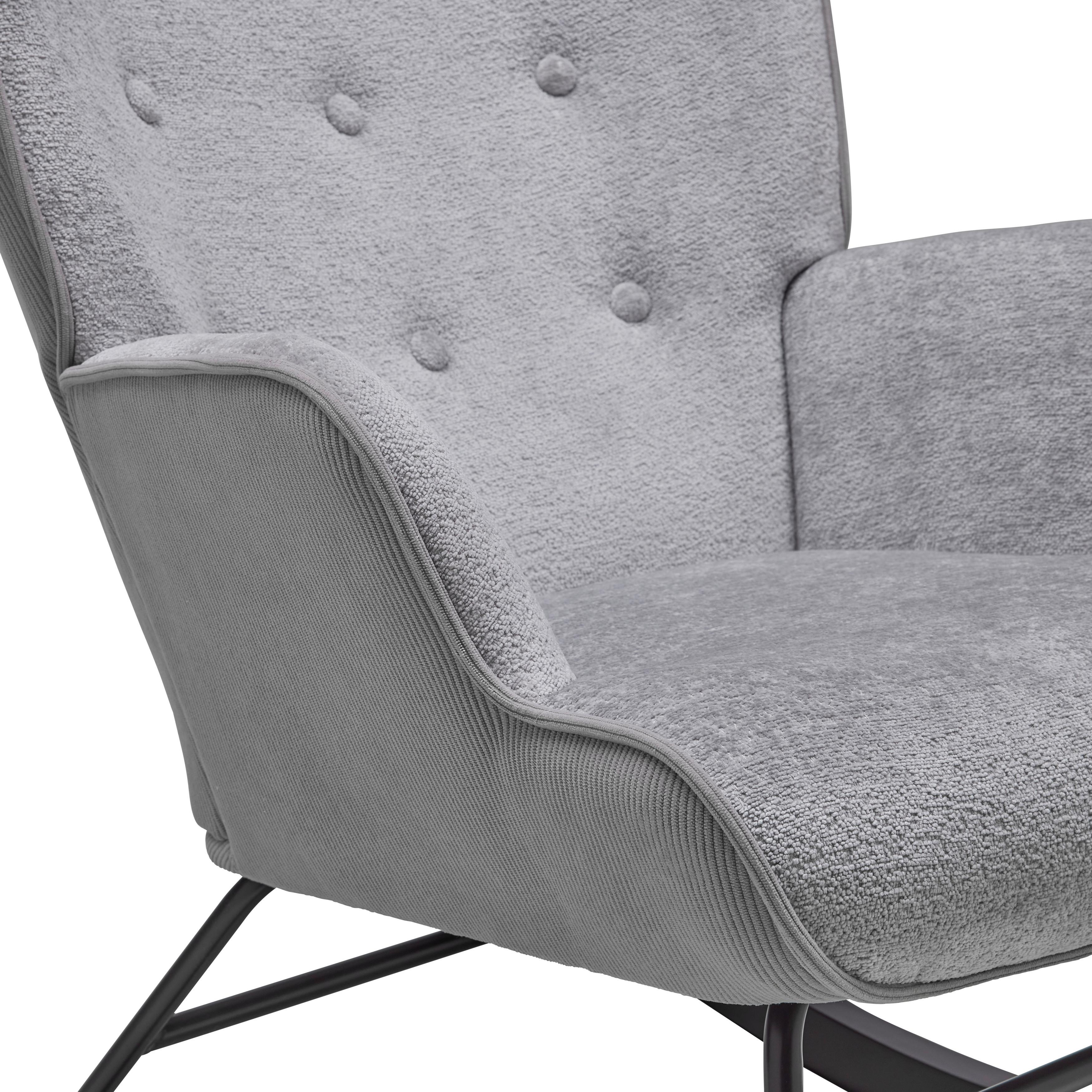 GUNGFÅTÖLJ ROCK - grå/svart, Modern, metall/trä (66/90/77cm) - Mömax