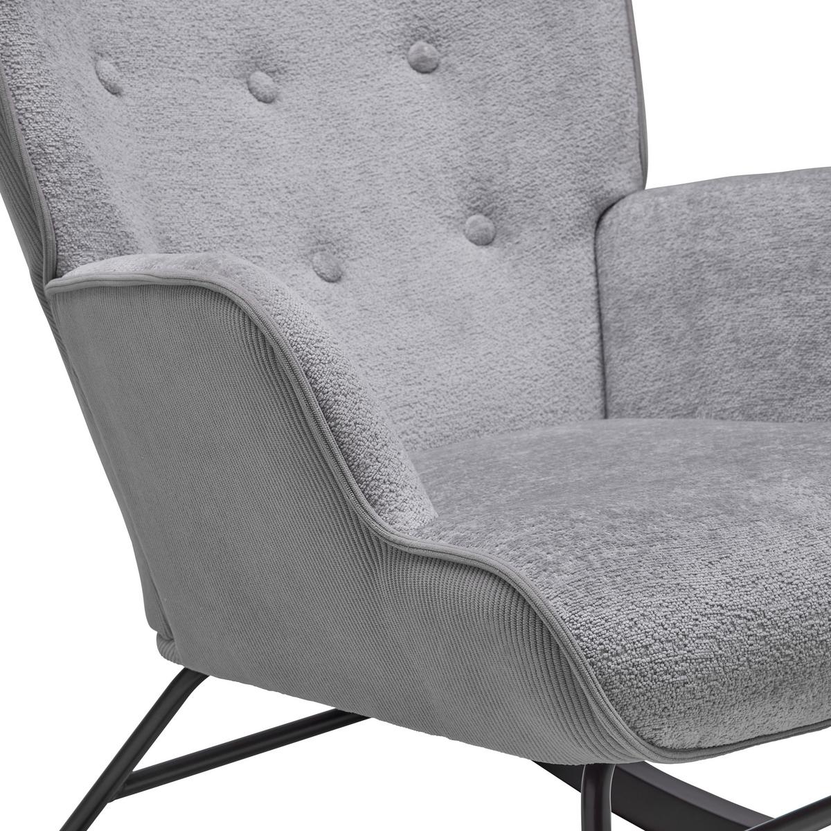 Schaukelstuhl Rock Grau/Schwarz - Schwarz/Grau, MODERN, Holz/Textil (66/90/77cm) - Mömax