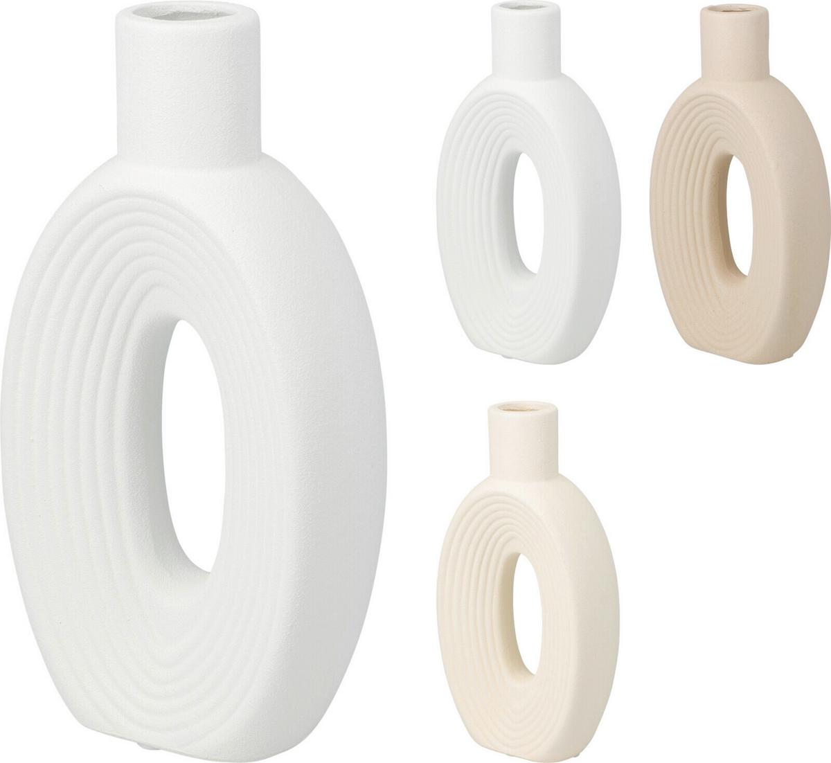 Váza Bob - taupe/fehér, Trend, kerámia (13,5/6/26cm)