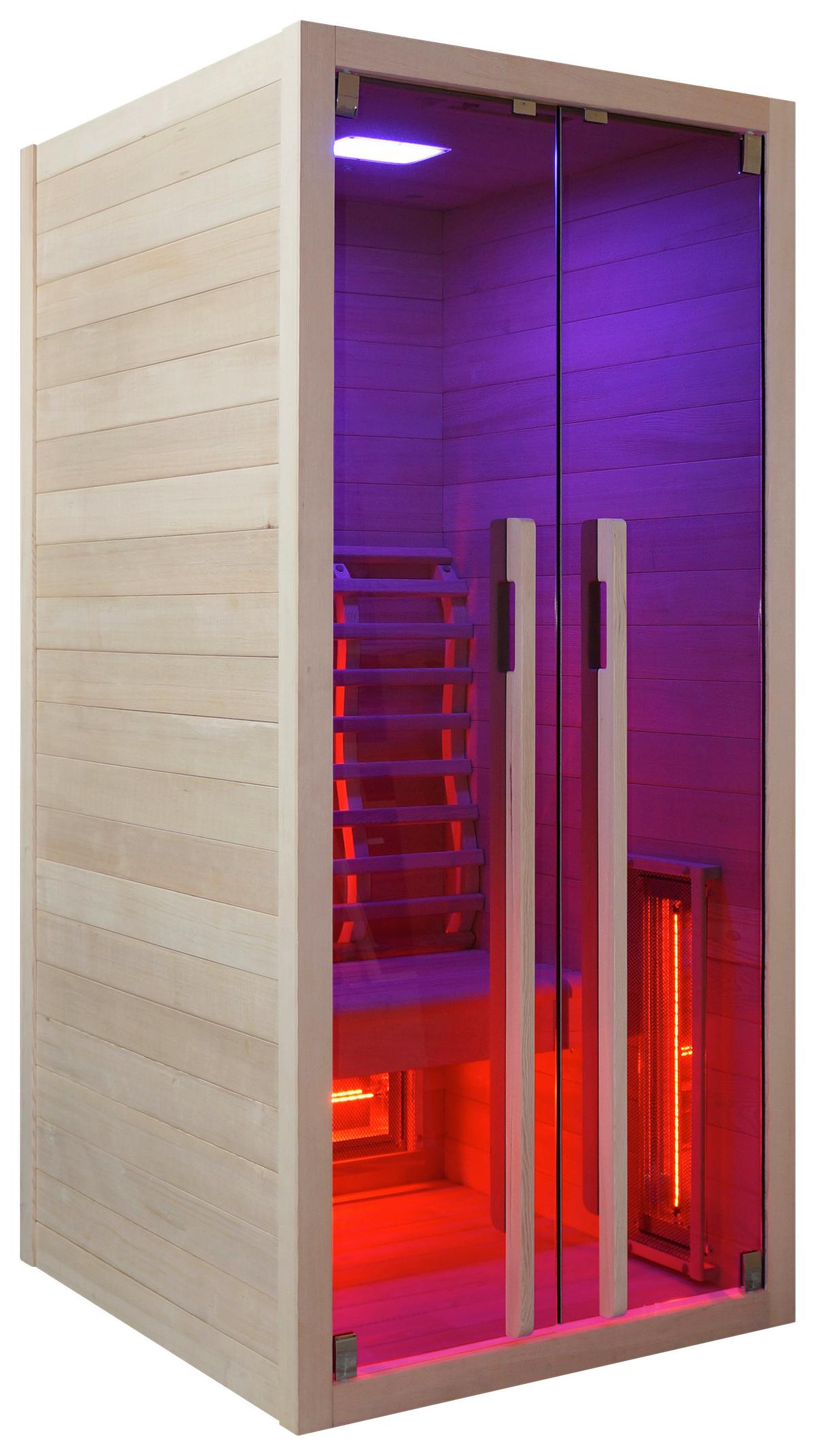 Infrarotkabine Ruby ca. 90,5x195x100cm - Naturfarben, Basics, Holz (90,5/195/100cm) - Sanotechnik