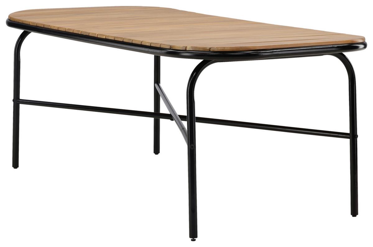 Gartentisch Holmbeck ca. 200x90x75cm Schwarz/Akazie - Schwarz, KONVENTIONELL, Holz/Metall (200/90/75cm) - Gardenson