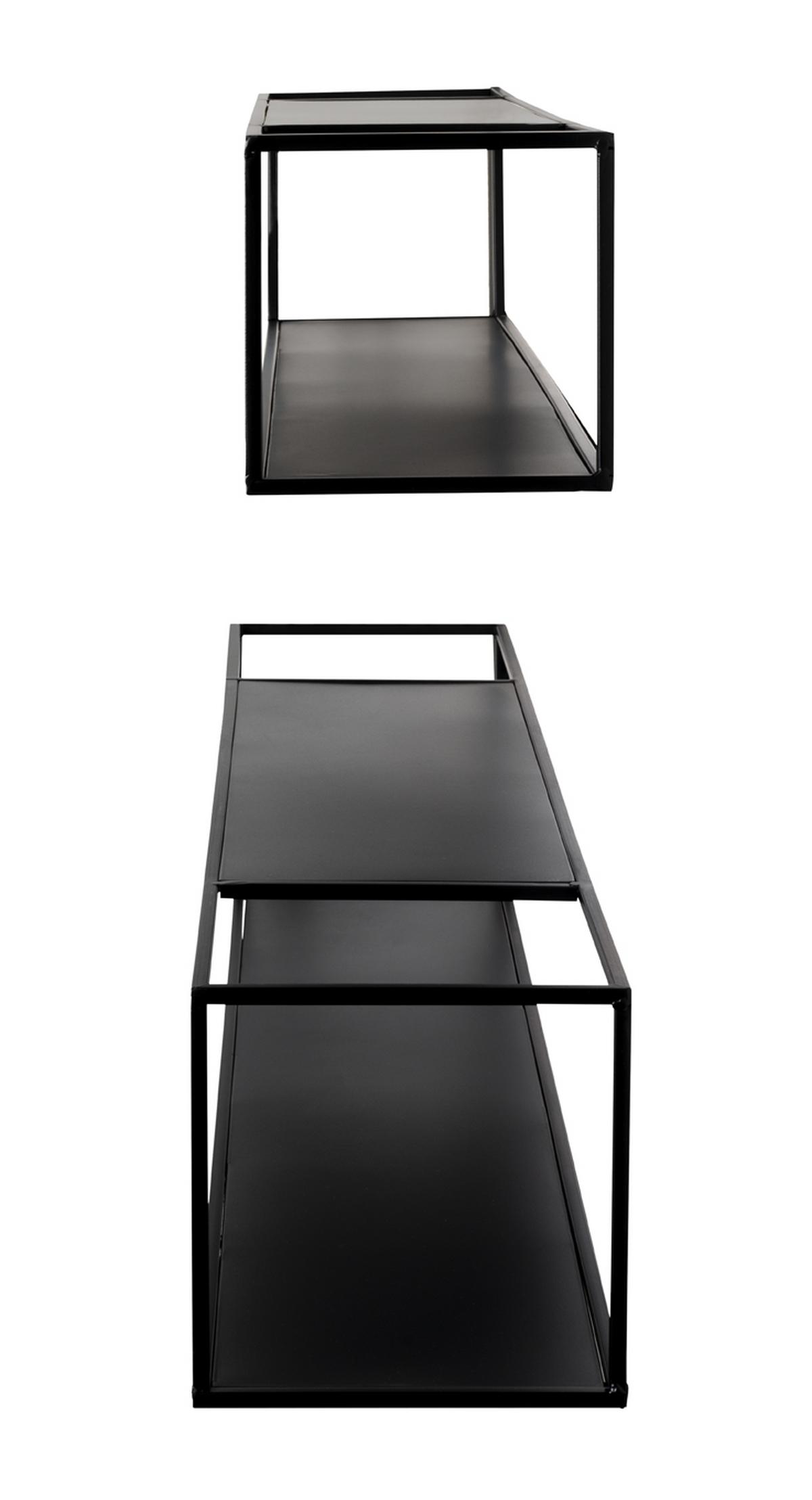 Wandregalset aus Metall in Schwarz, 2 Stück - Schwarz, MODERN, Metall (95-85/20-17/20-17cm) - Mömax