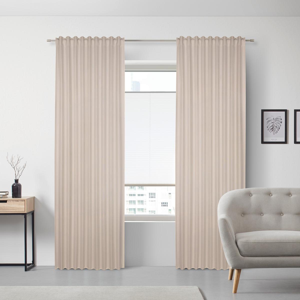 Fertigvorhang Ulrich ca. 135x245cm - Sandfarben, Textil (135/245cm) - Modern Living