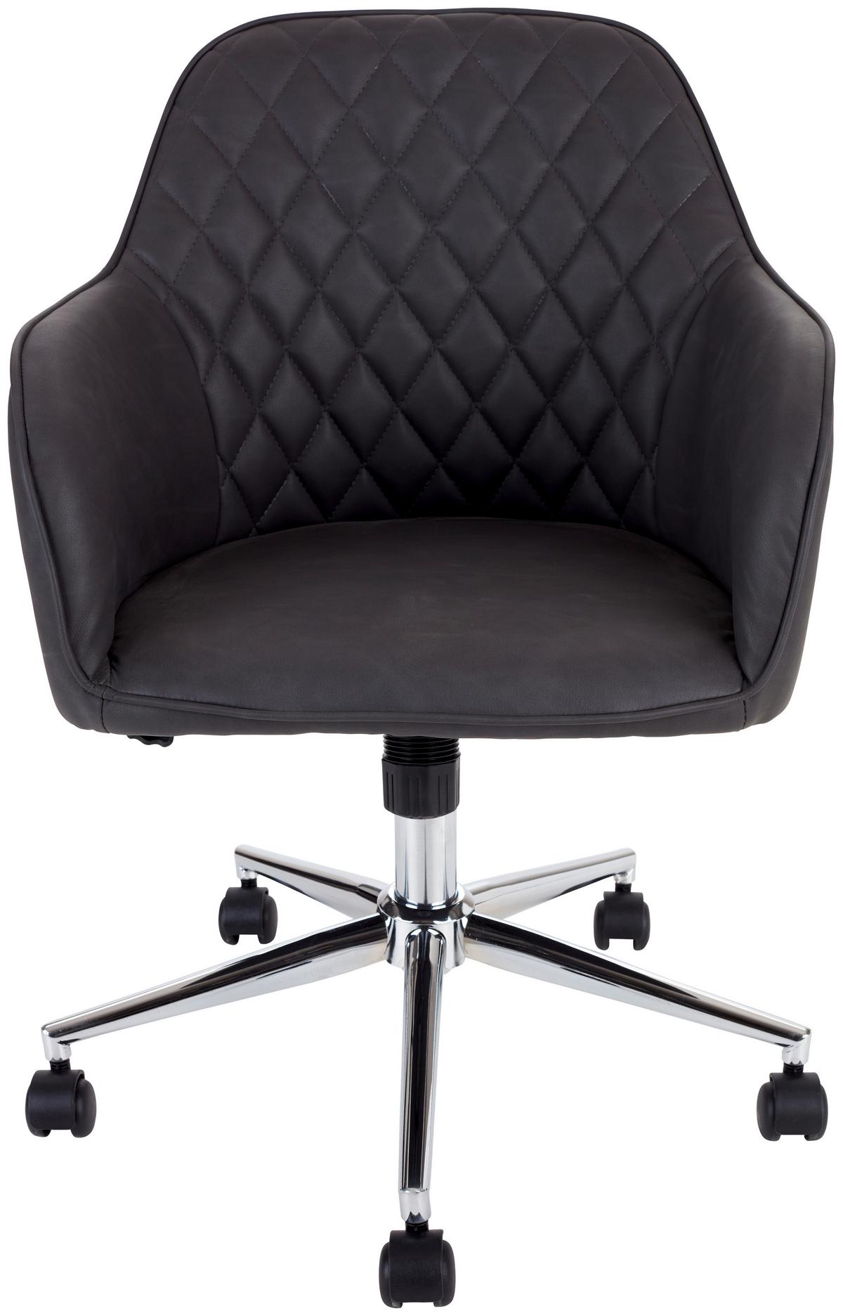 KRZESŁO OBROTOWE MELBOURNE - antracytowy/brązowy, Modern, tworzywo sztuczne/metal (57,5/84,5-94,5/58,5cm) - MID.YOU