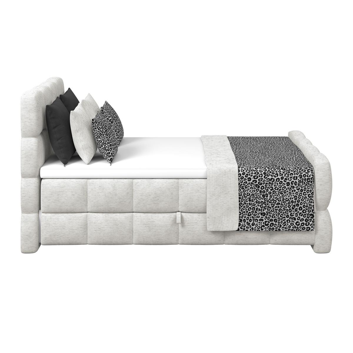 Postelja Boxspring Brisbane, Krem Barva, 140x220 - črna/krem barve, Trend, kovina/umetna masa (140/220cm) - Premium Living