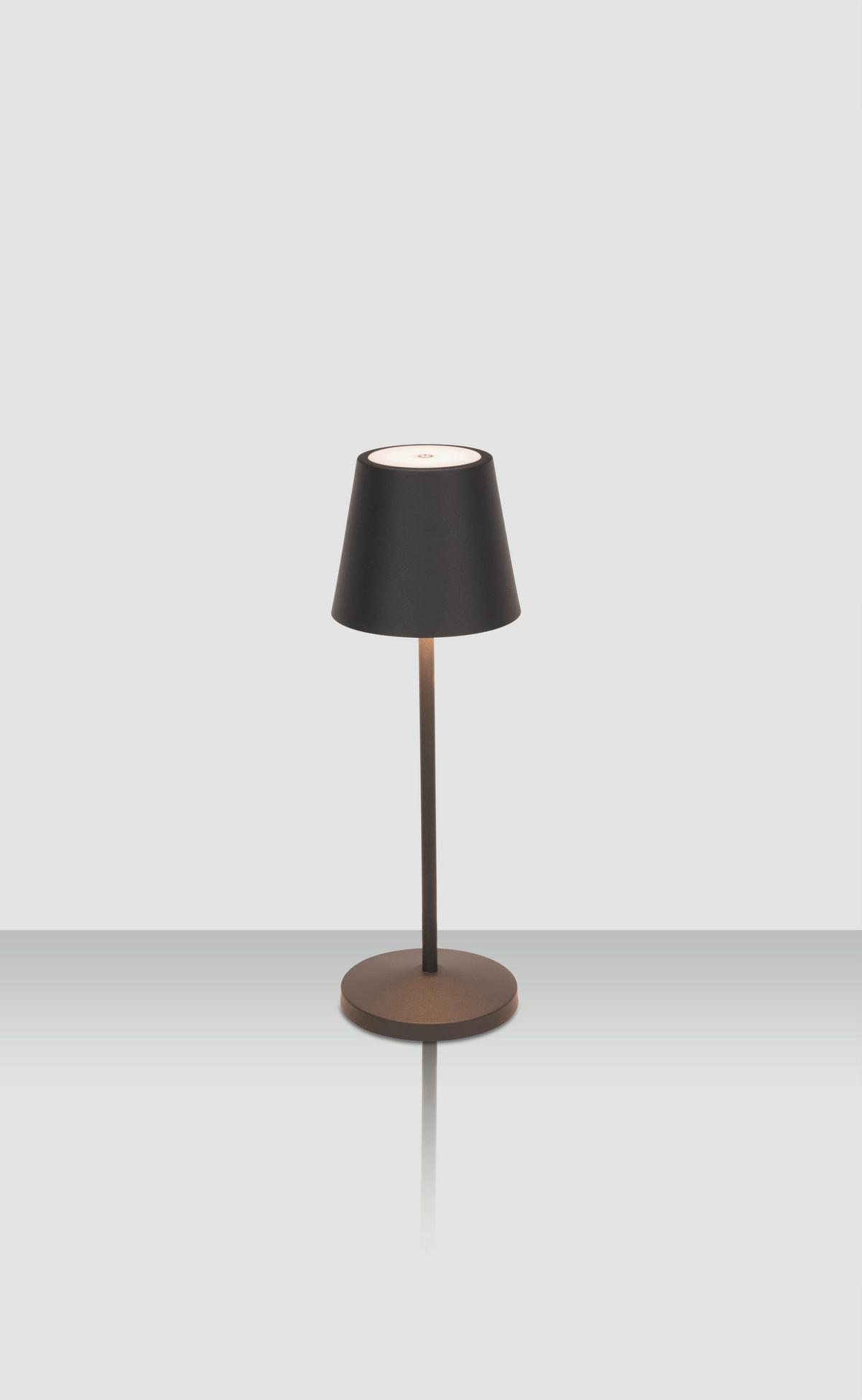 LAMPA STOŁOWA Z AKUMULATOREM DENVER *SBN* - szary, Konventionell, metal (11/35cm) - Novel